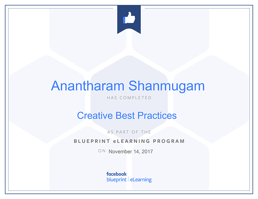 Facebook Blueprint Creative Best Practices Certificate