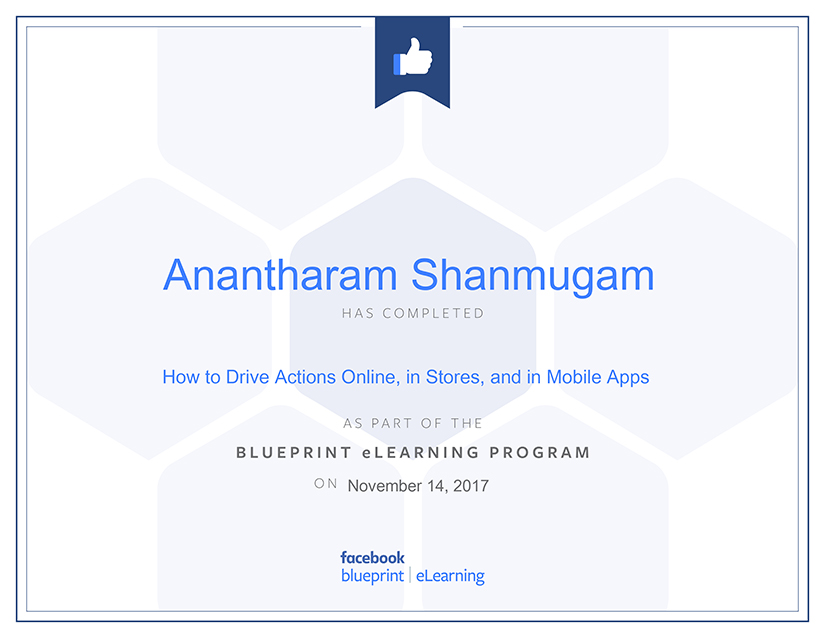 Facebook Blueprint How to Drive Actions Online Certificate