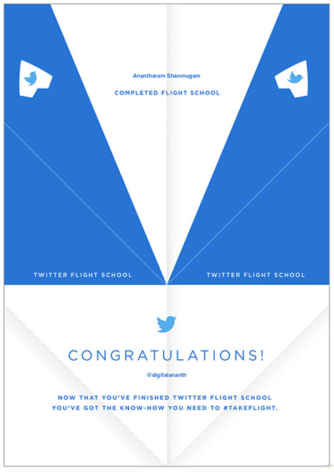 Twitter Flight School Certificate