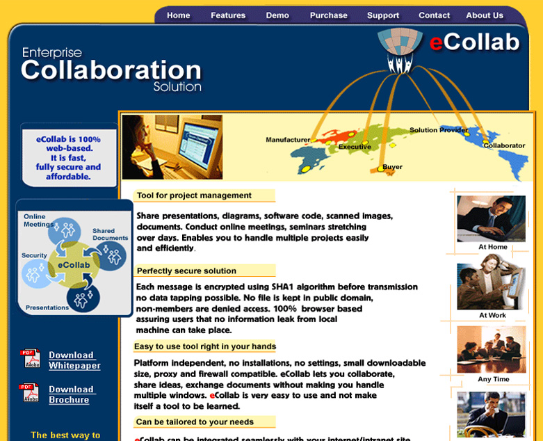 Enterprise Collaboration solution Website