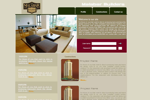 Malabar Builders Website