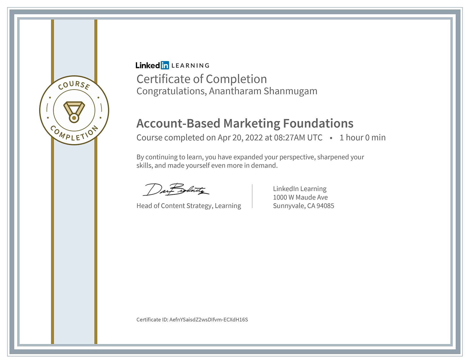 CertificateOfCompletion AccountBased Marketing Foundations