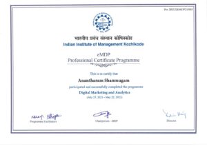 DigitalAnanth IIM Digital Marketing Certificate