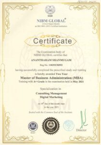 DigitalAnanth MBA Digital Marketing Certificate