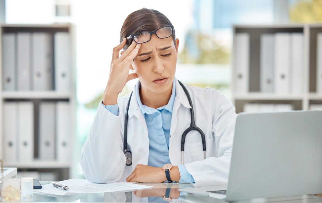 stressed doctor for increasing patient attrition